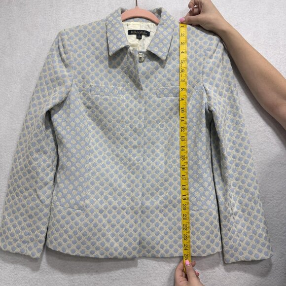Brooks Brothers Blazer Womens 10 Polka Dot Textured Lined Classic Workwear Jacke - Picture 9 of 11